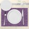 Ambesonne Eggplant Place Mats Set of 4, Gorgeous Well-Formed Flowers on Purple Background Damask Floral Arrangement Ornament, Washable Fabric Placemats for Dining Table, Standard Size, Violet